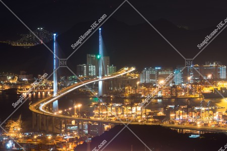 昂船洲大橋的夜景 其之一