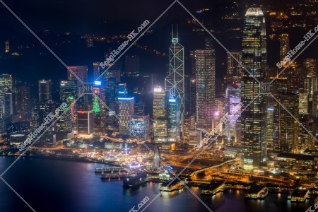 香港島 中環的夜景