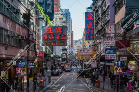 旺角 花園街的古舊並排的街