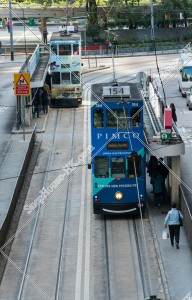在中環站停車的香港電車(叮叮)