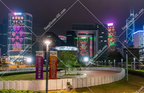 金鐘 商業地區的大廈群 農曆新年的夜景 其之二