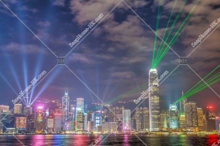 幻彩詠香江， 中環區的鐳射