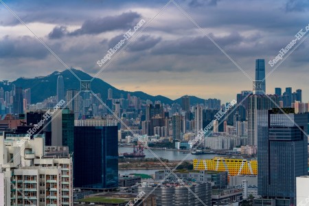 九龍灣和九龍半島的大廈群的風景 其之三