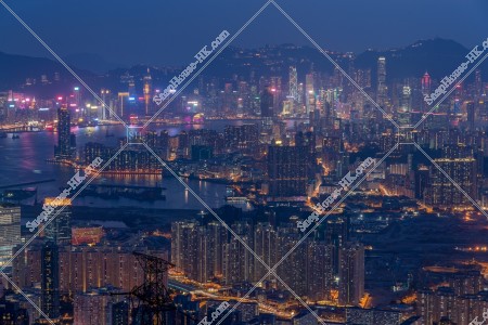 由飛鵝山俯瞰至香港的夜景 其之一