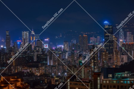 香港的高層大廈群之黃昏景色 其之九