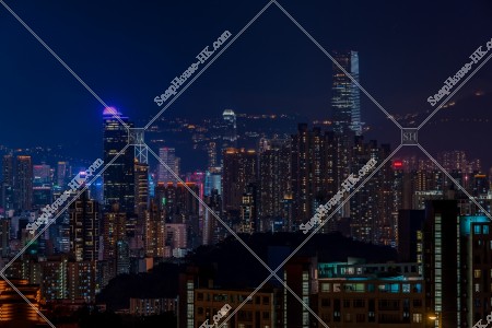 香港的高層大廈群之黃昏景色 其之十一