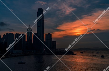 中環的高層大廈群之黃昏景色 其之二