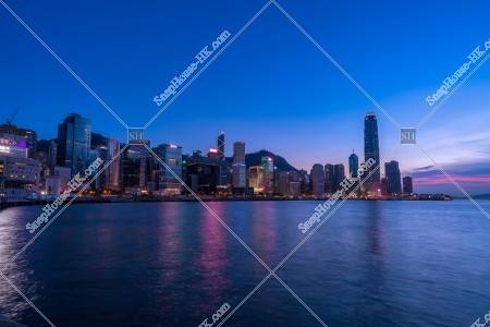 中環~金鐘的高層大廈群之夜景 其之一