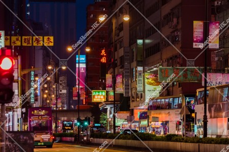 油麻地 彌敦道的夜景