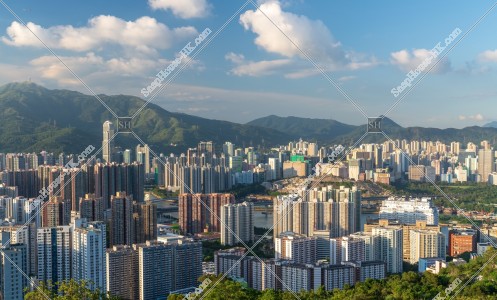 荃灣區的黃昏景色