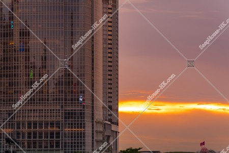 中環 国際金融中心 第二期和黃昏景色