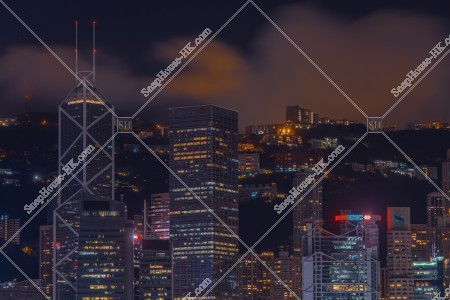 由尖沙咀望向中環的高樓大廈的夜景 其之十