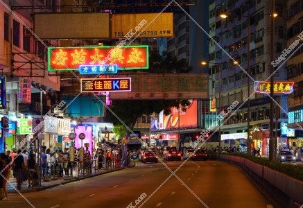 佐敦 晚上的佐敦道的風景