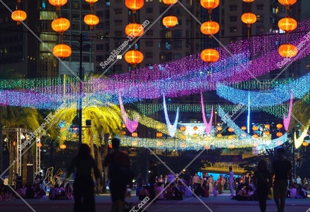 銅鑼灣 晚上的中秋節的維多利亞公園 其之四