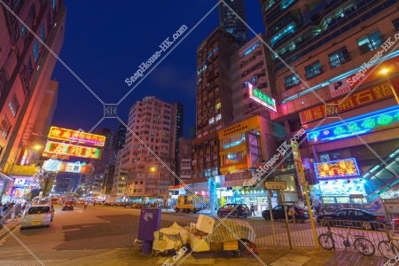 旺角 街景和招牌