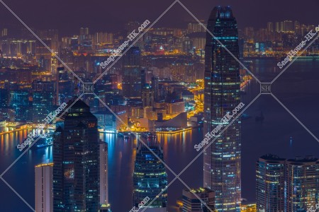 由山頂俯瞰的中環深夜夜景 其之三