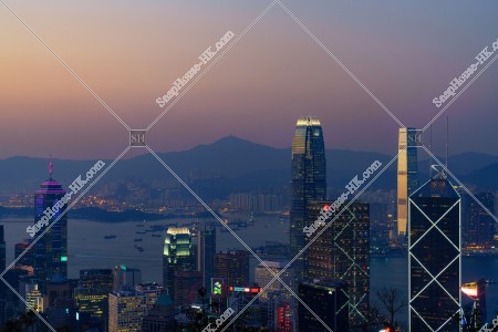 中環的高樓大廈黃昏景色 其之六