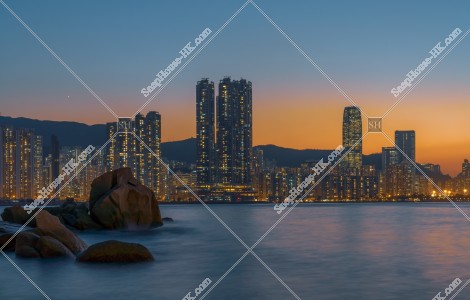 由三家村望向維多利亞港黃昏景色 其之九