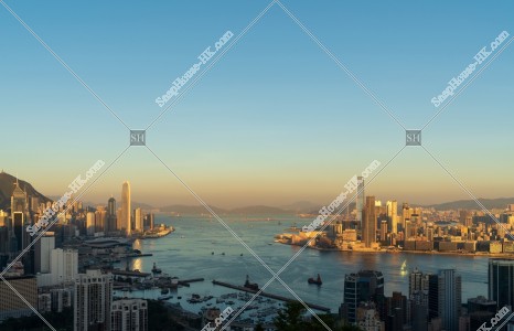 早上的九龍和香港島風景 其之一
