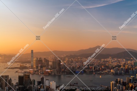 九龍半島的天際線黃昏景色 其之二