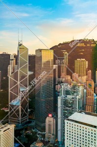 中環高樓大廈群的黃昏景色 其之九