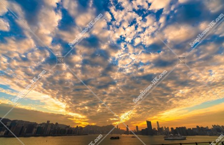黃昏時的捲積雲和香港城市景觀 其之六