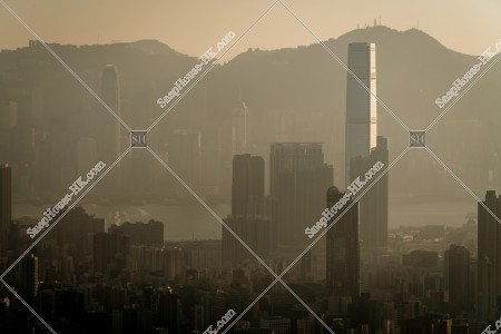 在霧中的香港城市景觀 其之六