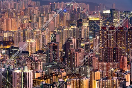 晚上的九龍東的城市景觀 其之一